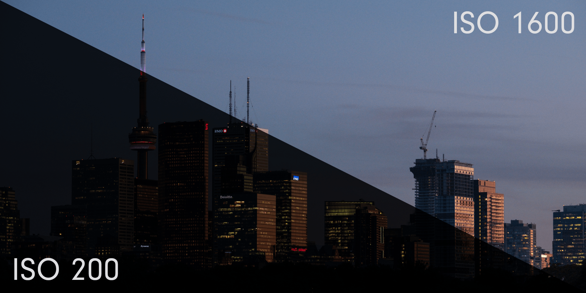 Toronto skyline different ISO